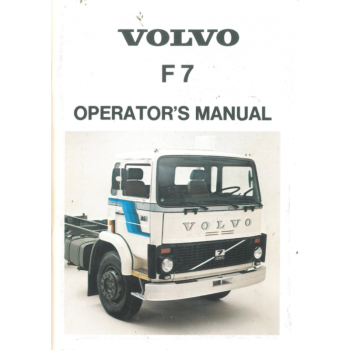Volvo F 7 english Operator's Manual