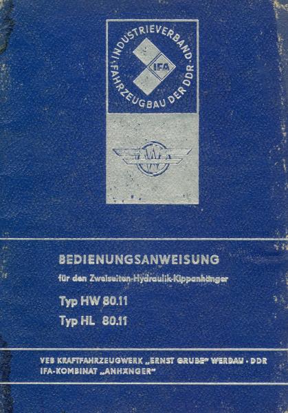 IFA HW 80.11/HL 80.11 Bedienungsanleitung