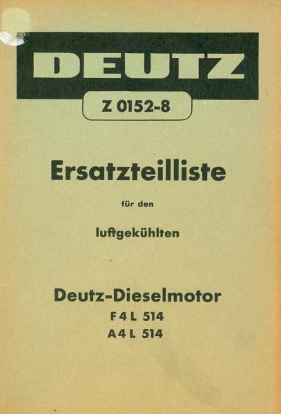 Deutz F4L 514/A4L 514 Ersatzteilliste