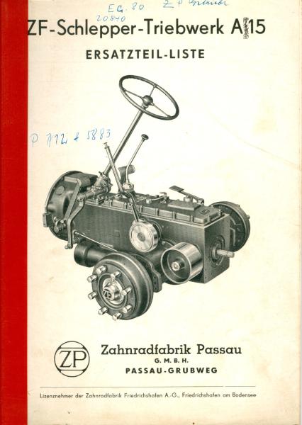 ZF-Triebwerk A 15 Ersatzteil-Liste
